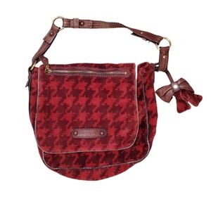 Juicy Couture Vintage Y2K Red Houndstooth Messanger Bag‎ Purse